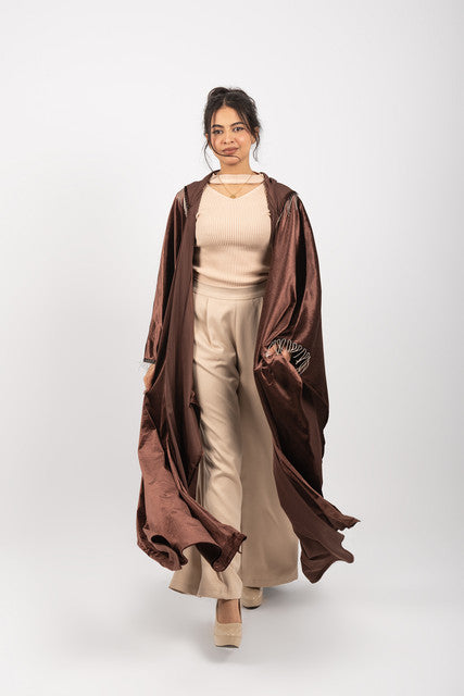 Morocco Velvet Long Sleeve Embroidered Sequins Kimono