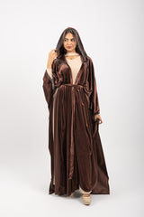 Morocco Velvet Long Sleeve Embroidered Sequins Kimono