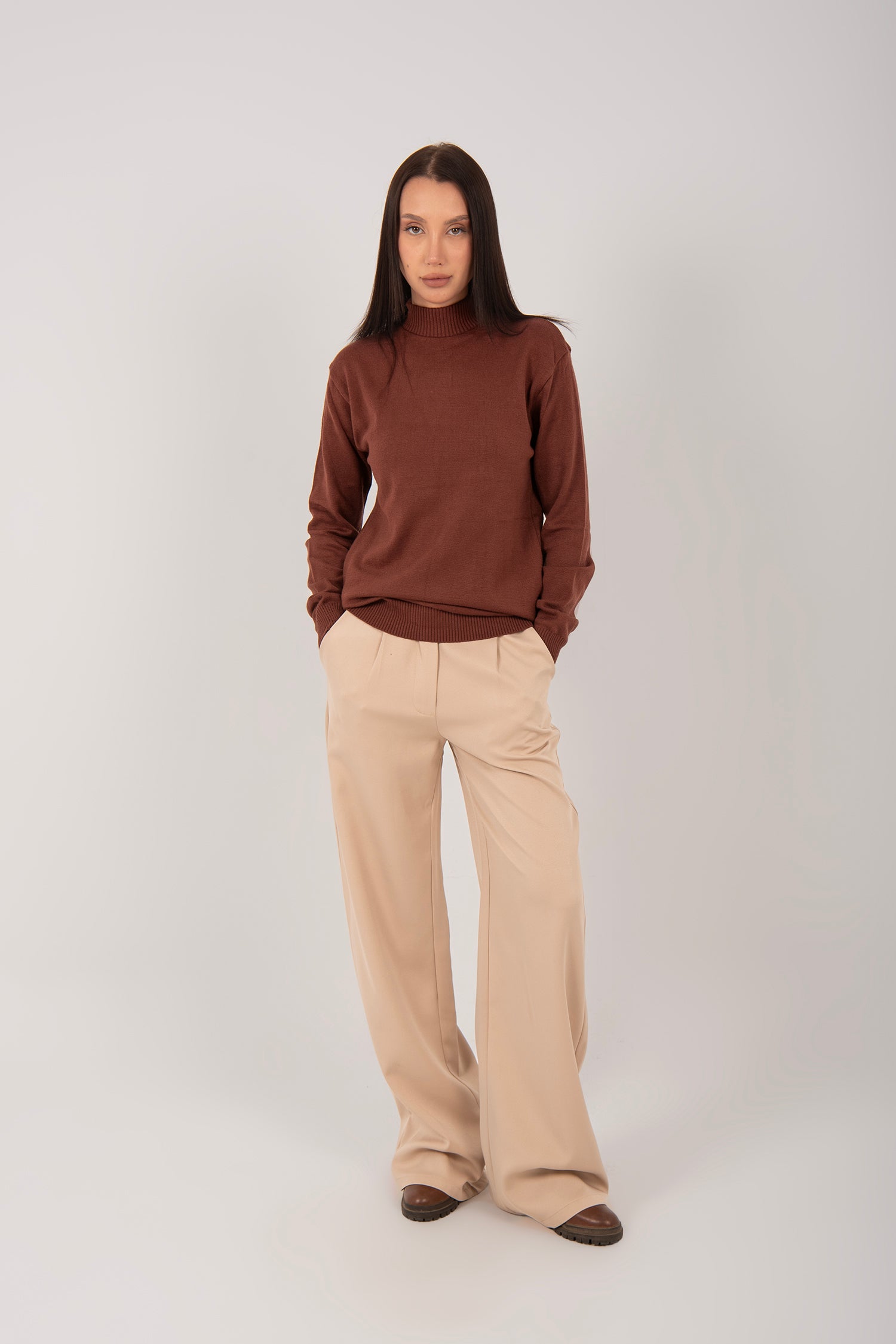 Relaxed Fit Knit Half-Neck Pullover