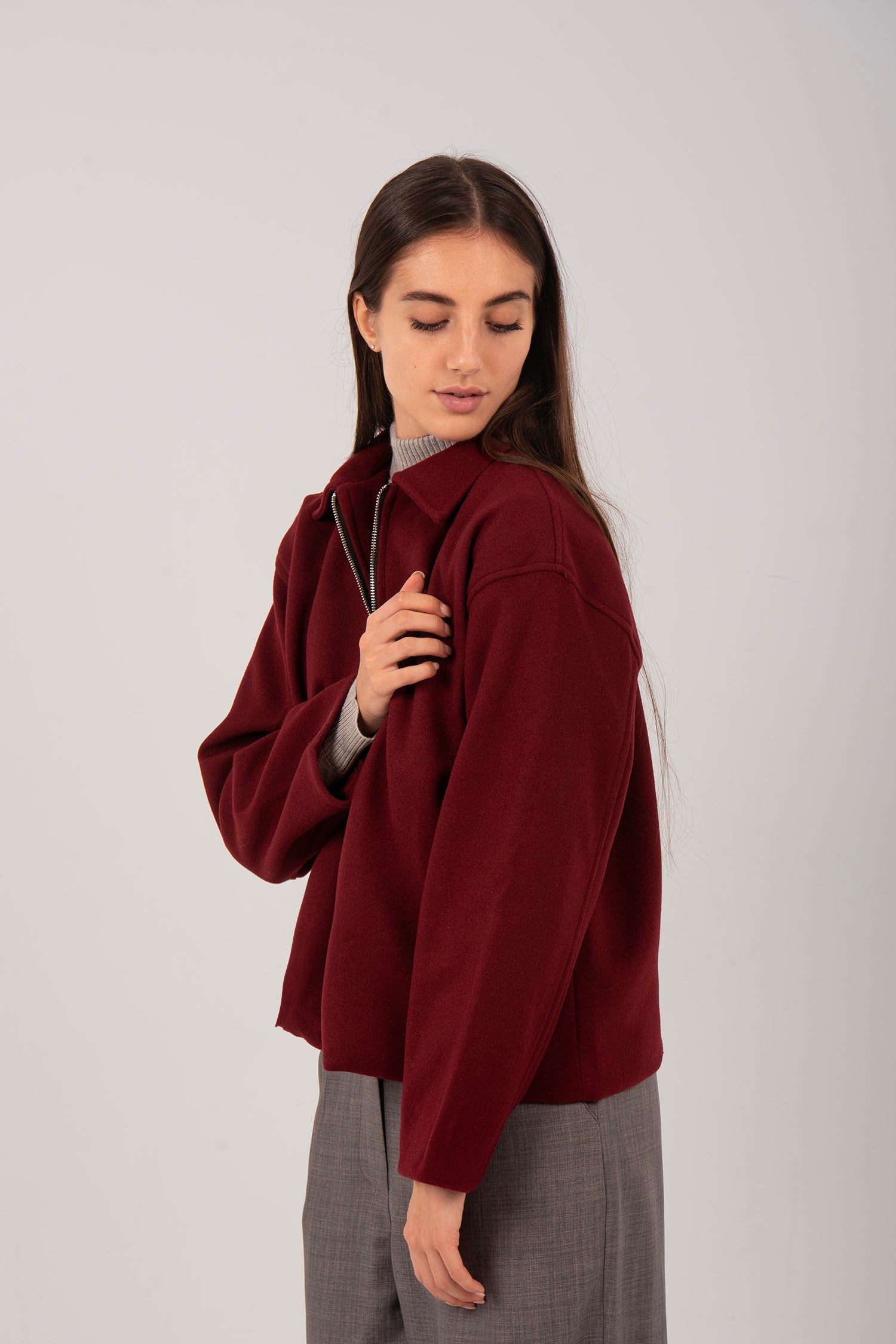 Oversized Boxy Fit Zip-Up Jacket
