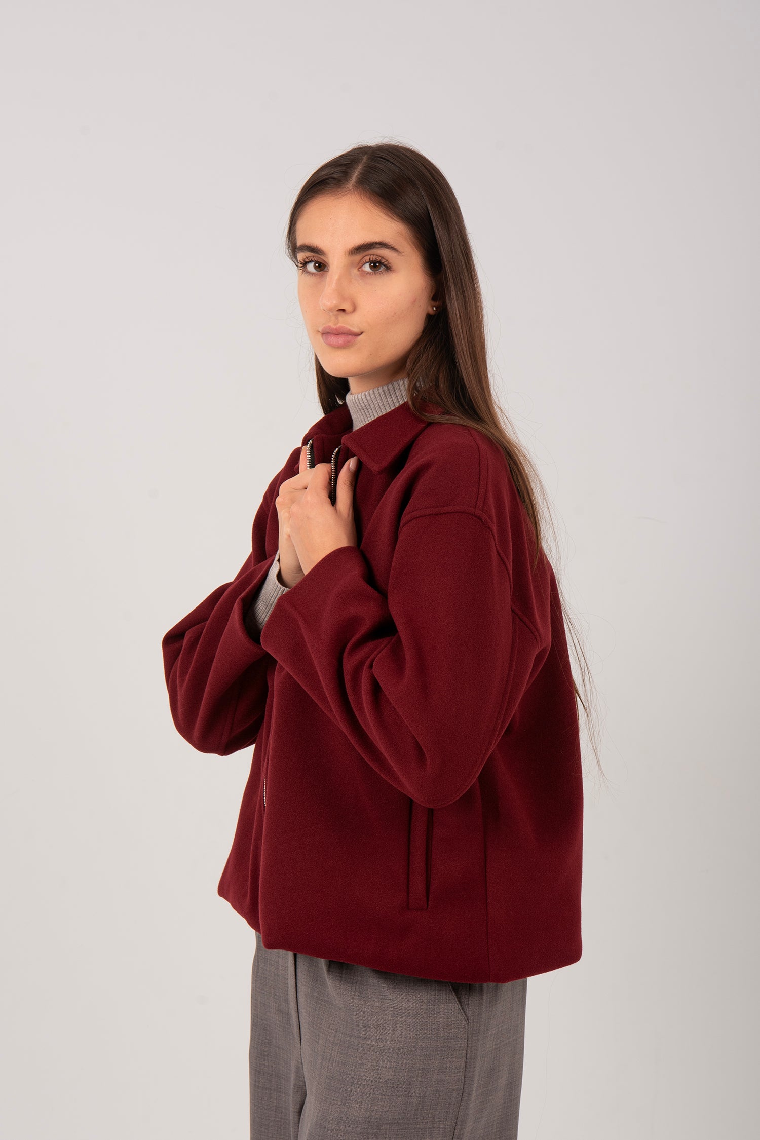 Oversized Boxy Fit Zip-Up Jacket