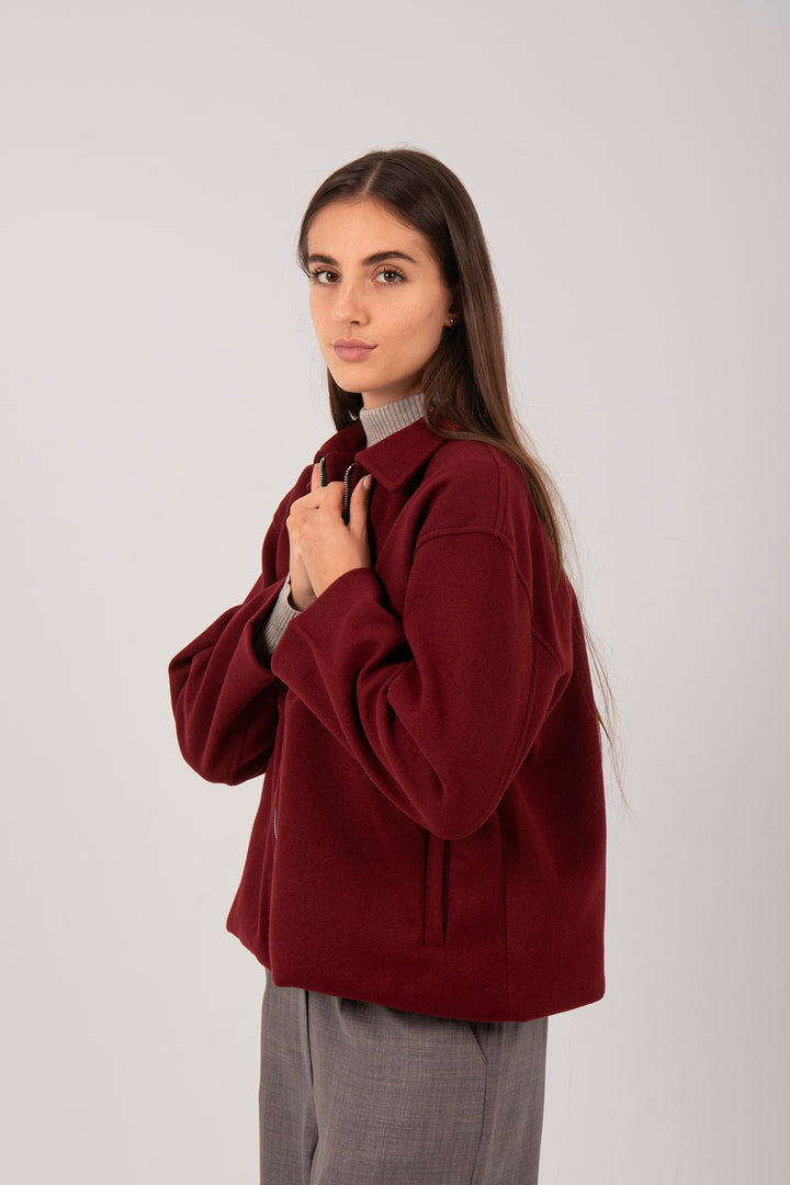 Oversized Boxy Fit Zip-Up Jacket