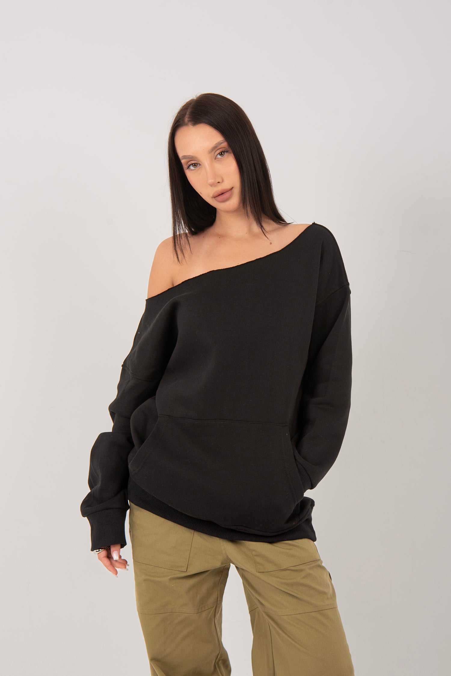 Oversized Off Shoulder Hoodie
