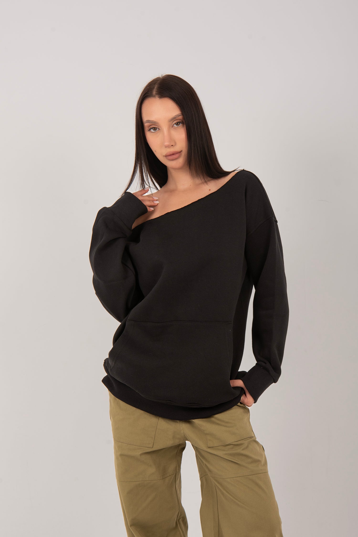 Oversized Off Shoulder Hoodie