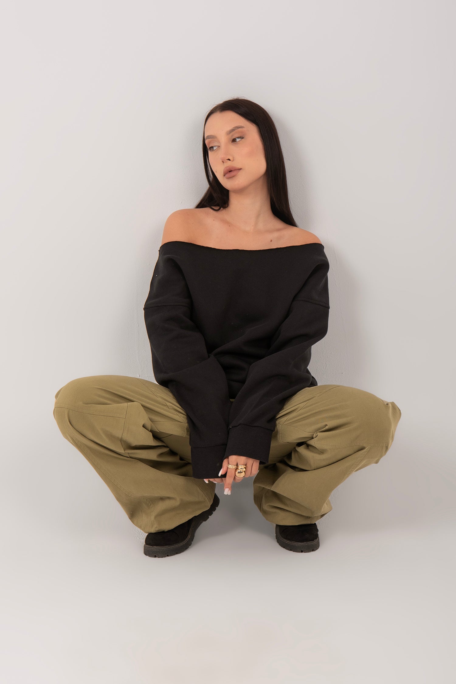 Oversized Off Shoulder Hoodie