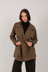 Short Belted Trench Jacket