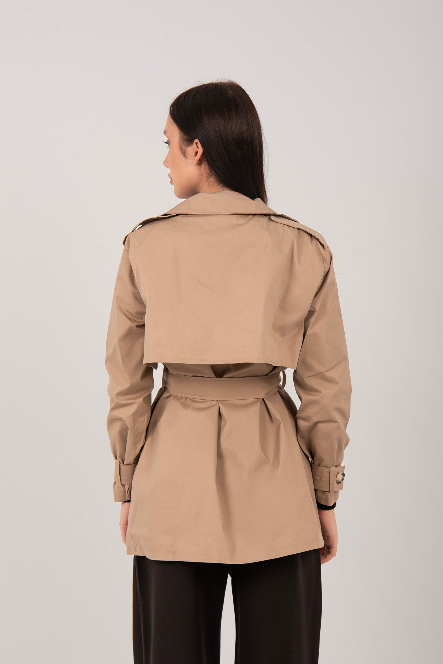 Short Belted Trench Jacket