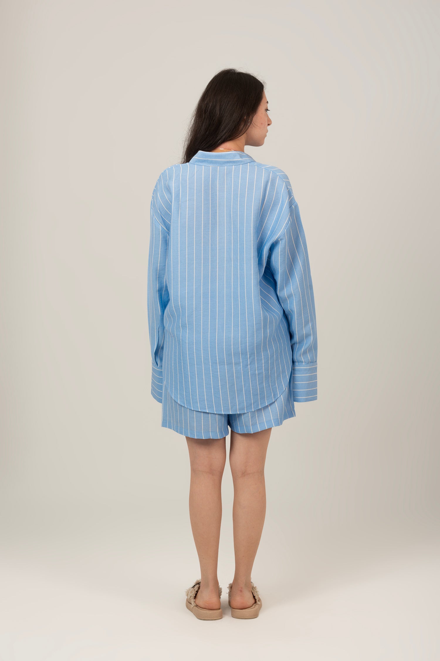 Striped Linen Set Top & Short For Women