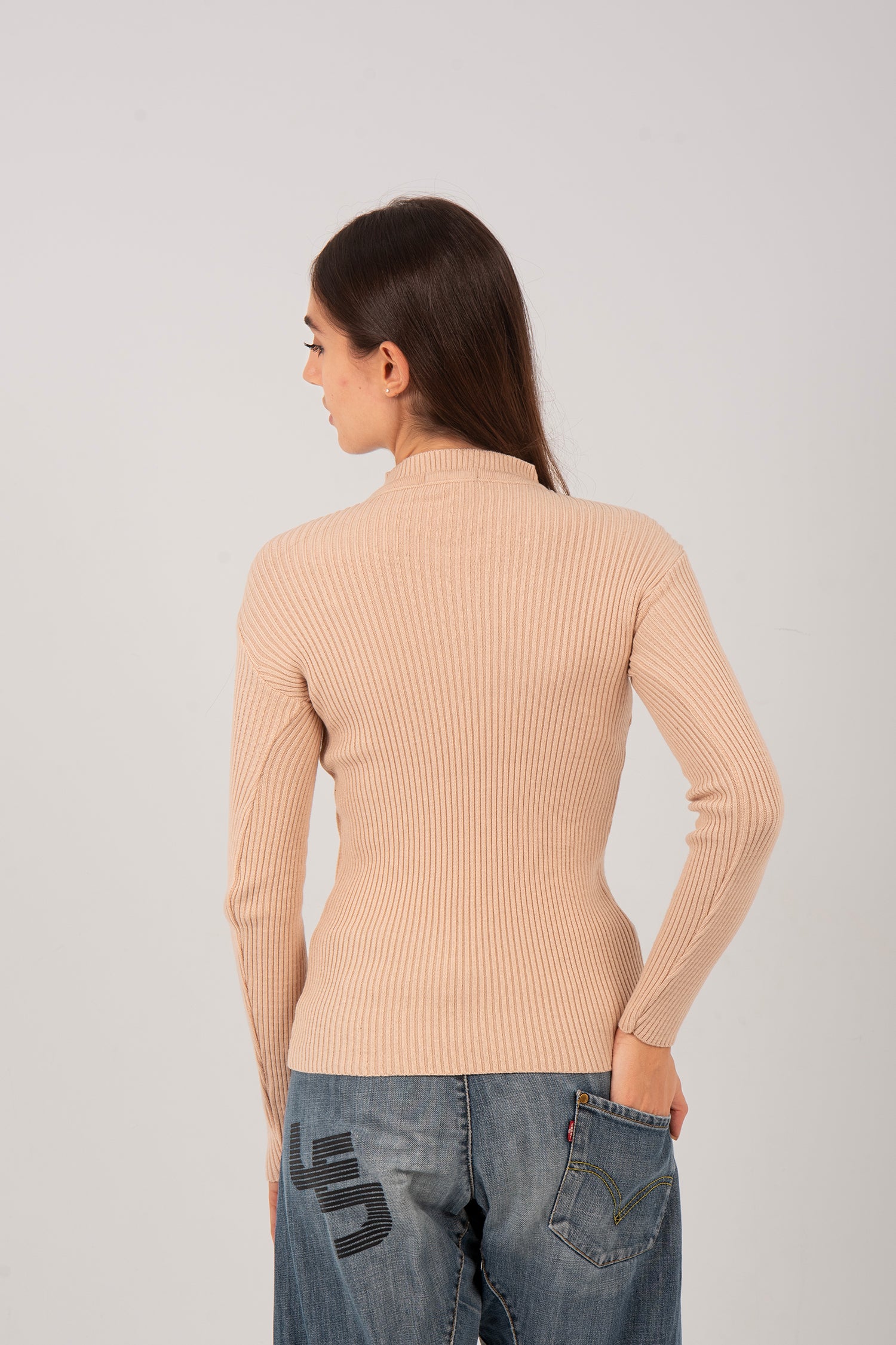 Cutout Knit Long Sleeve Top