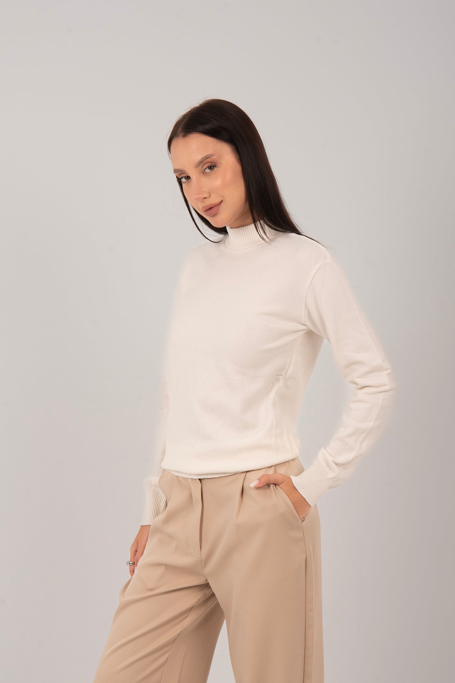 Relaxed Fit Knit Half-Neck Pullover