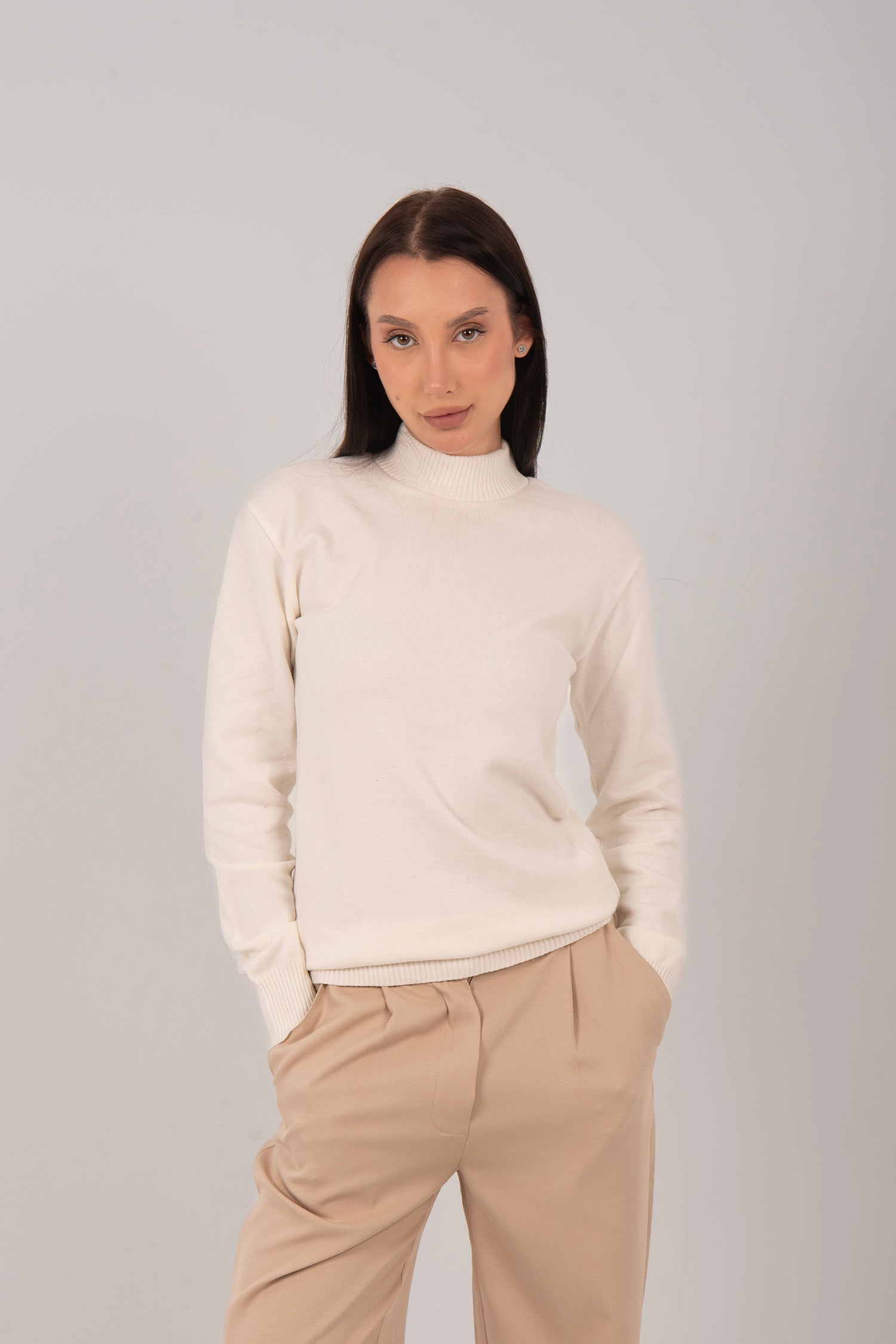 Relaxed Fit Knit Half-Neck Pullover