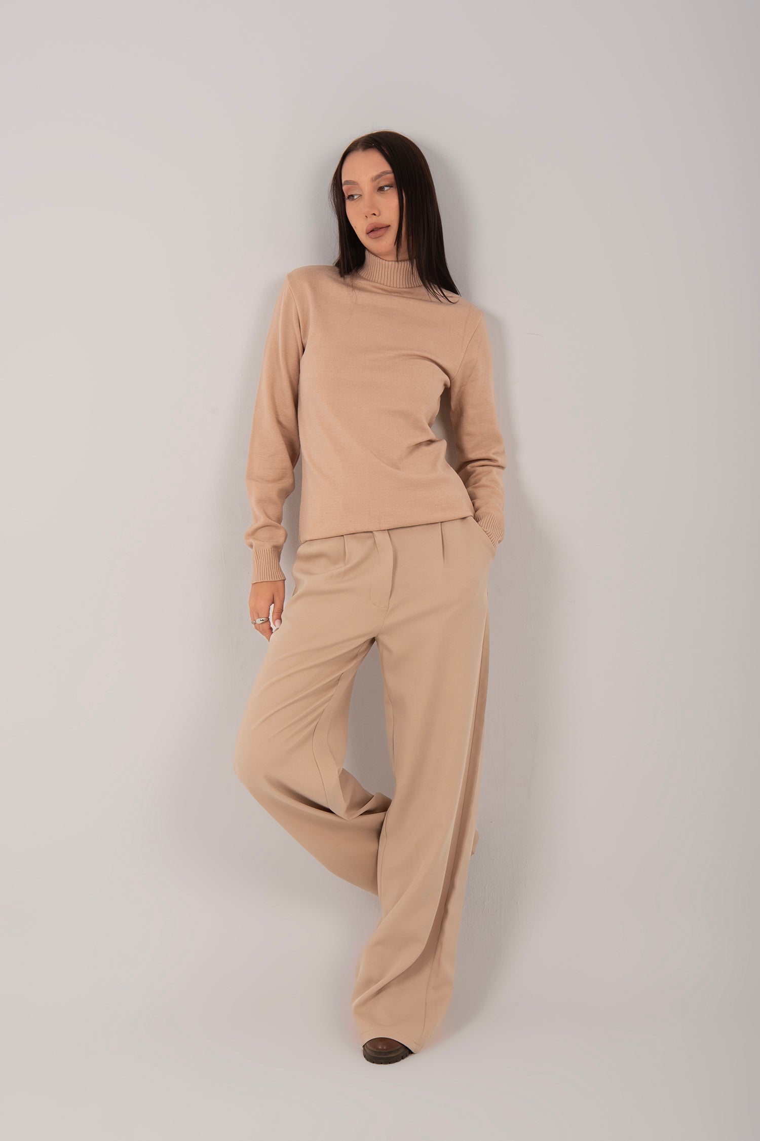 Relaxed Fit Knit Half-Neck Pullover