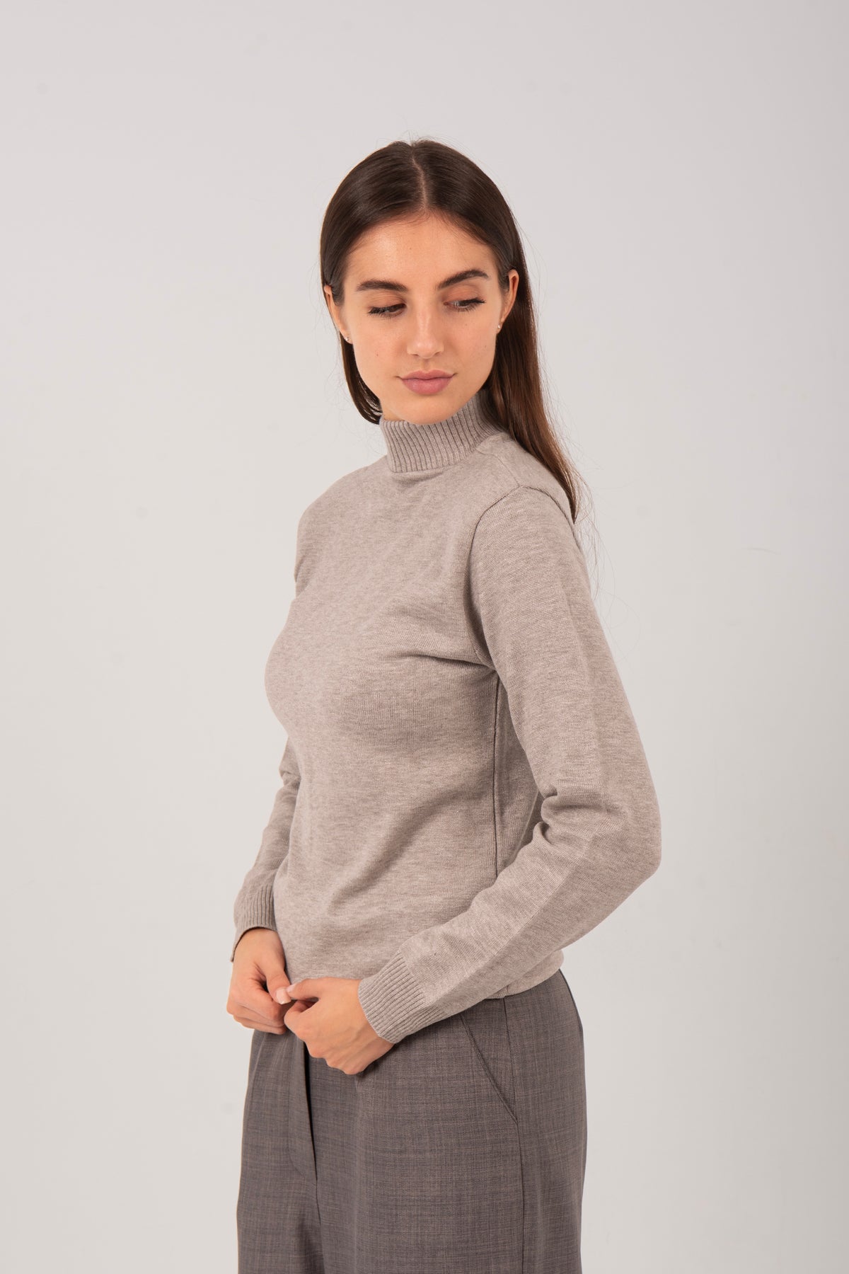 Relaxed Fit Knit Half-Neck Pullover