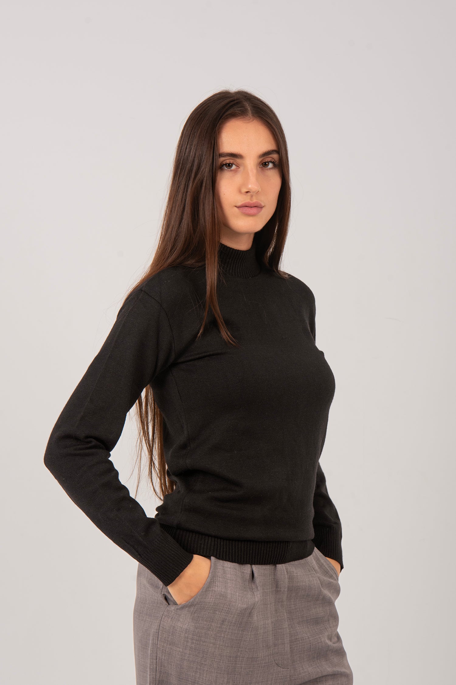 Relaxed Fit Knit Half-Neck Pullover