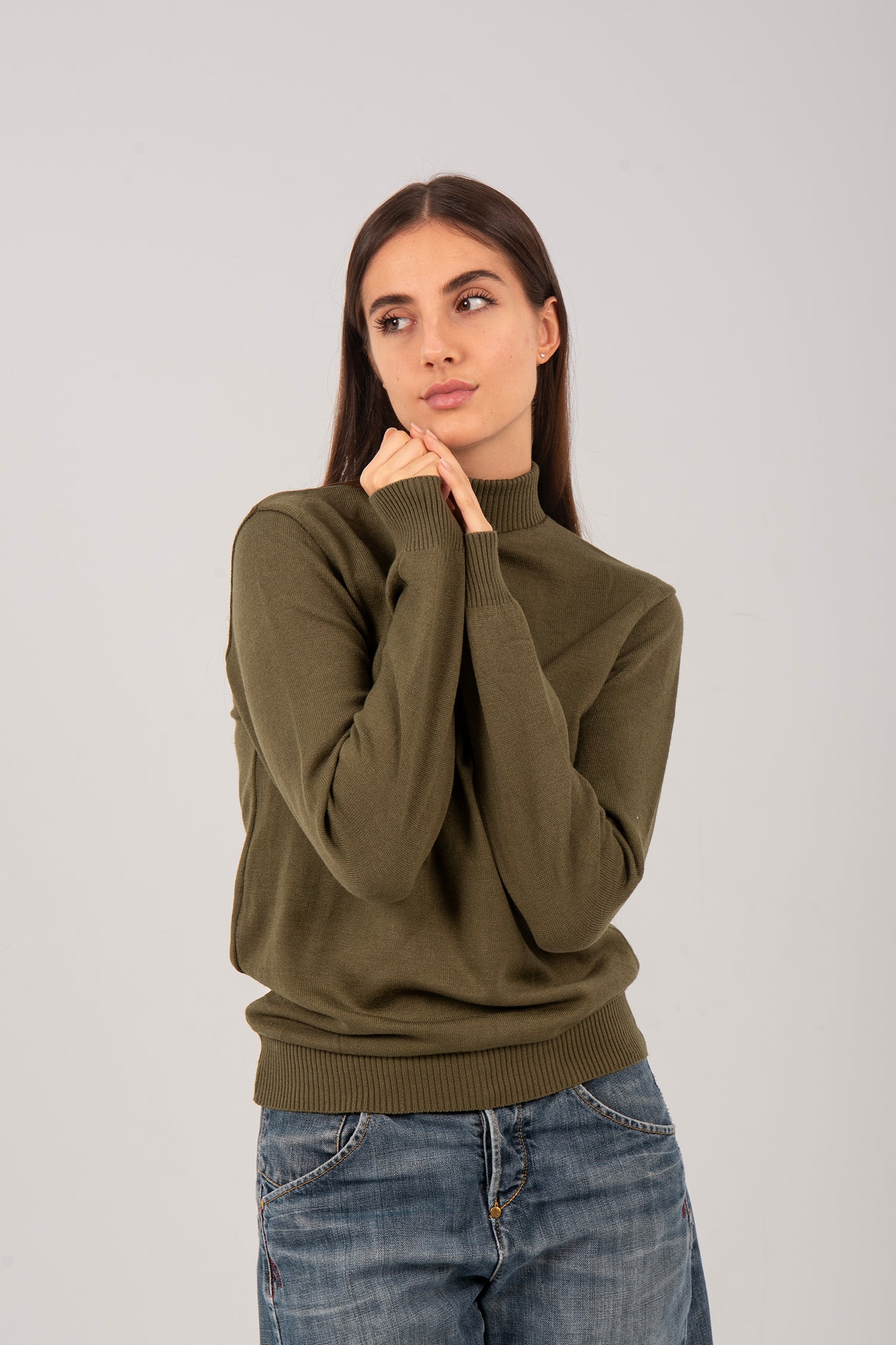 Relaxed Fit Knit Half-Neck Pullover