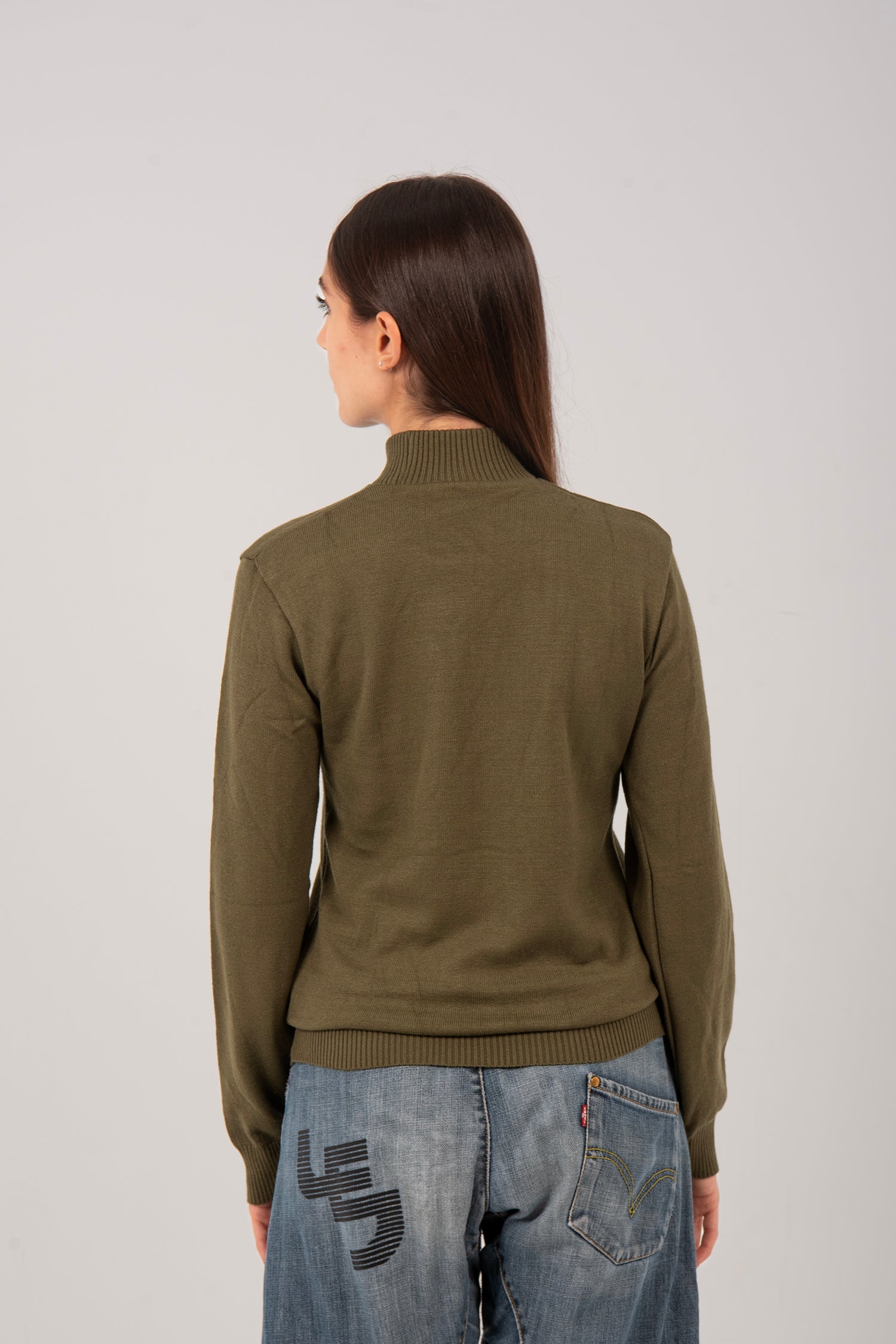 Relaxed Fit Knit Half-Neck Pullover