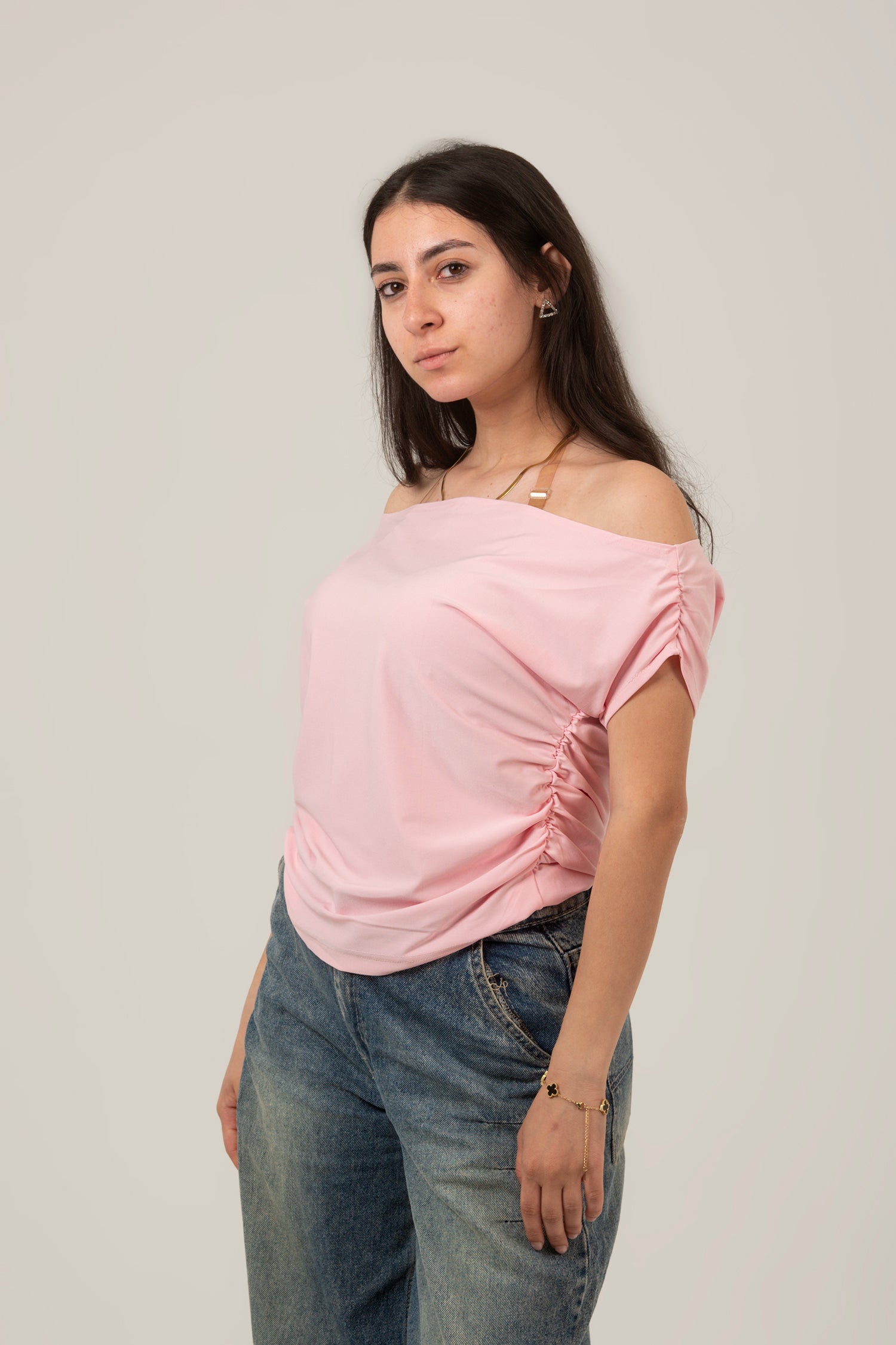 Off Shoulder Short Sleeve Top For Women