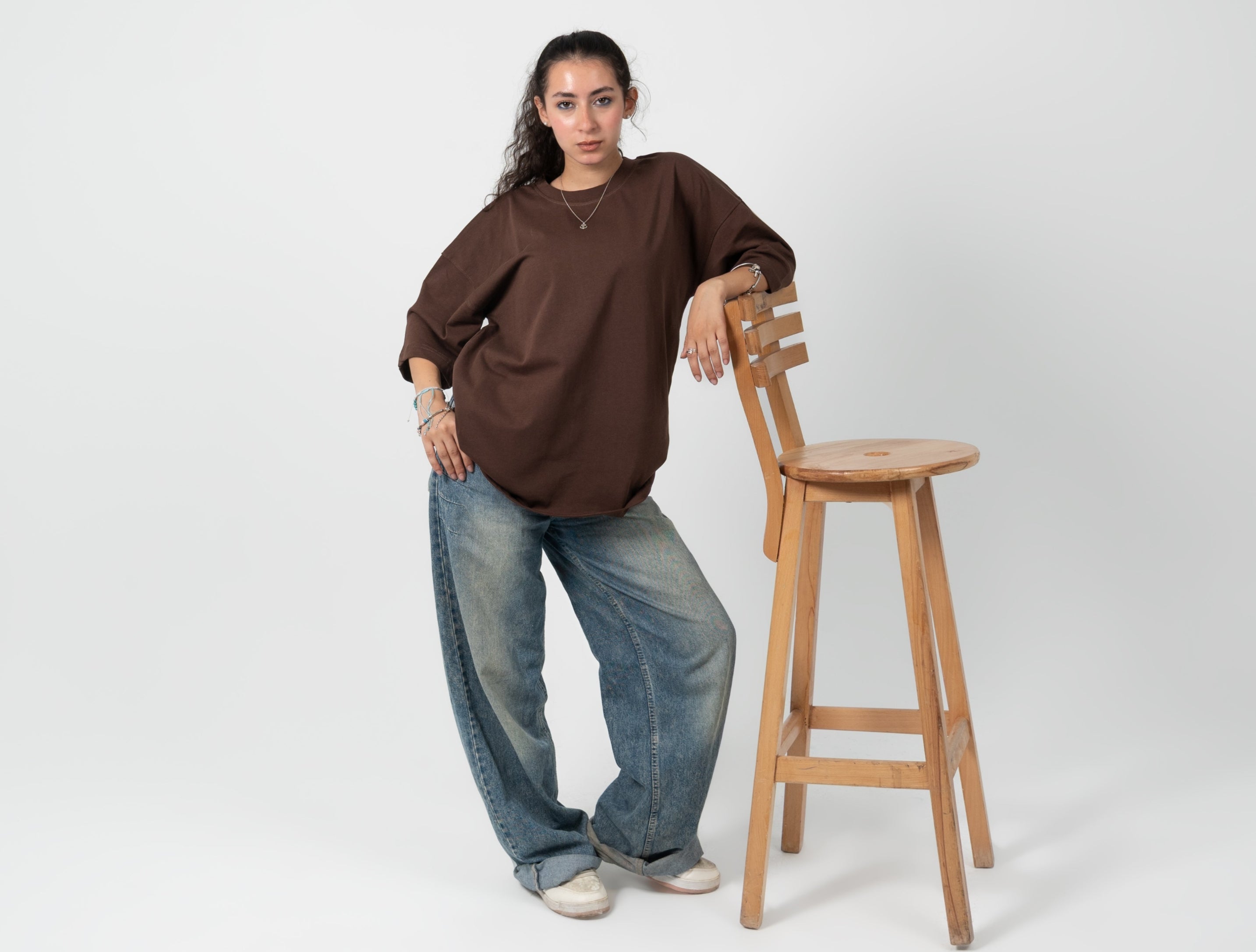 Brown Oversized Basic T-shirt