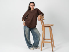 Brown Oversized Basic T-shirt
