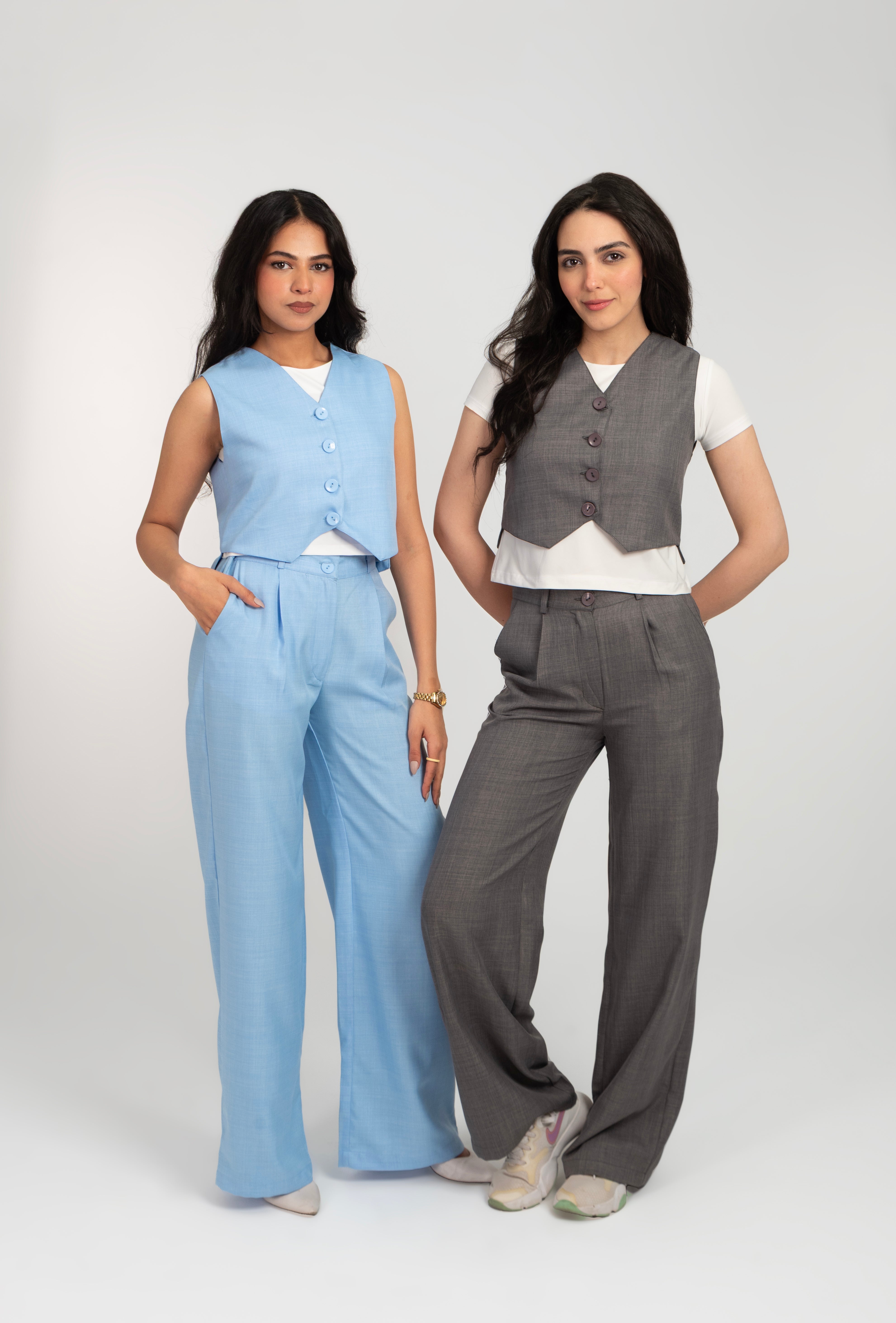 Waist Coat Linen Set For Women
