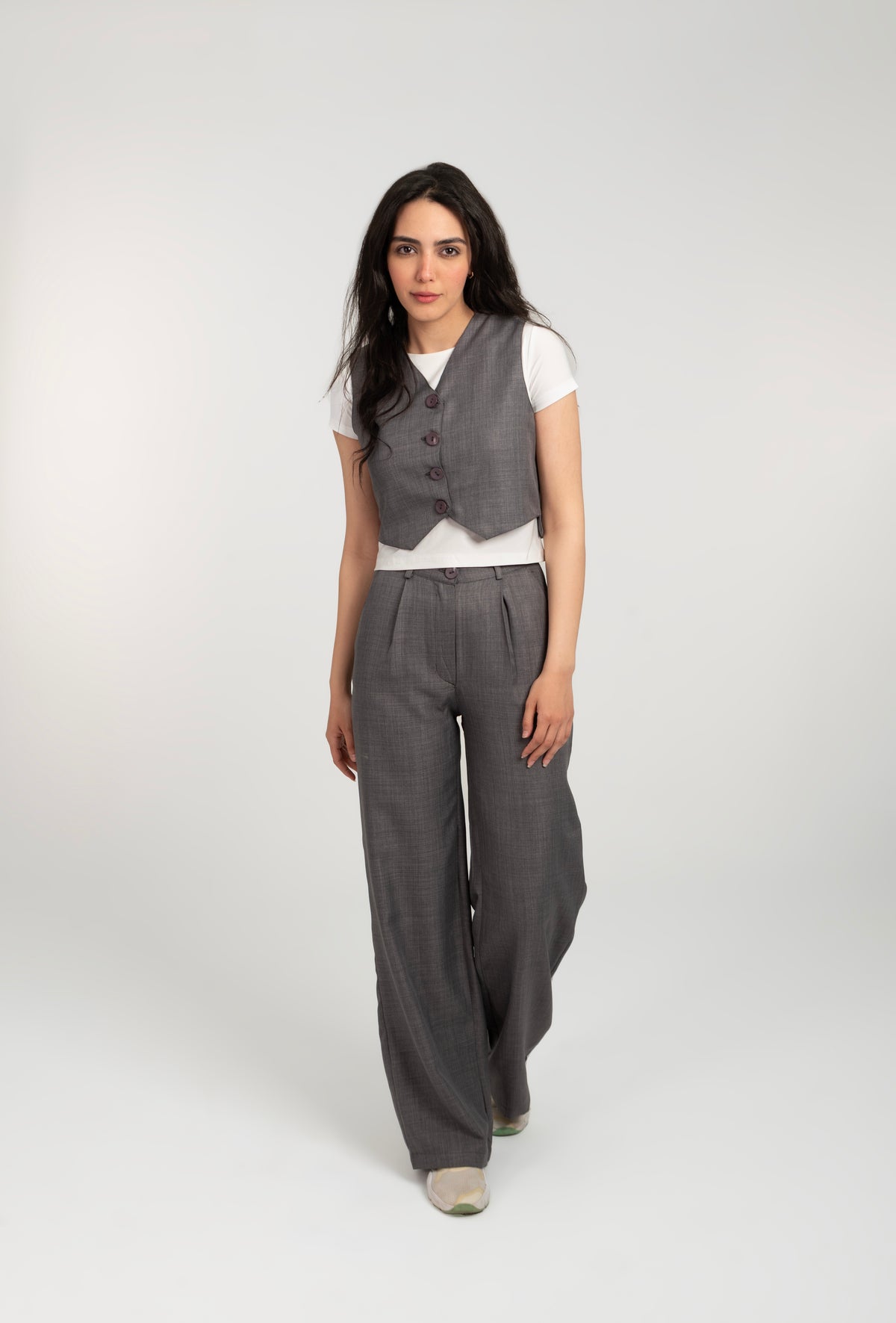 Waist Coat Linen Set For Women
