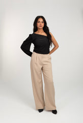 One Shoulder Basic Puff Top