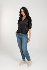 Satin Long Sleeve Blank Shirt For Women