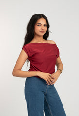 Off Shoulder Short Sleeve Top For Women