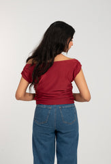 Off Shoulder Short Sleeve Top For Women