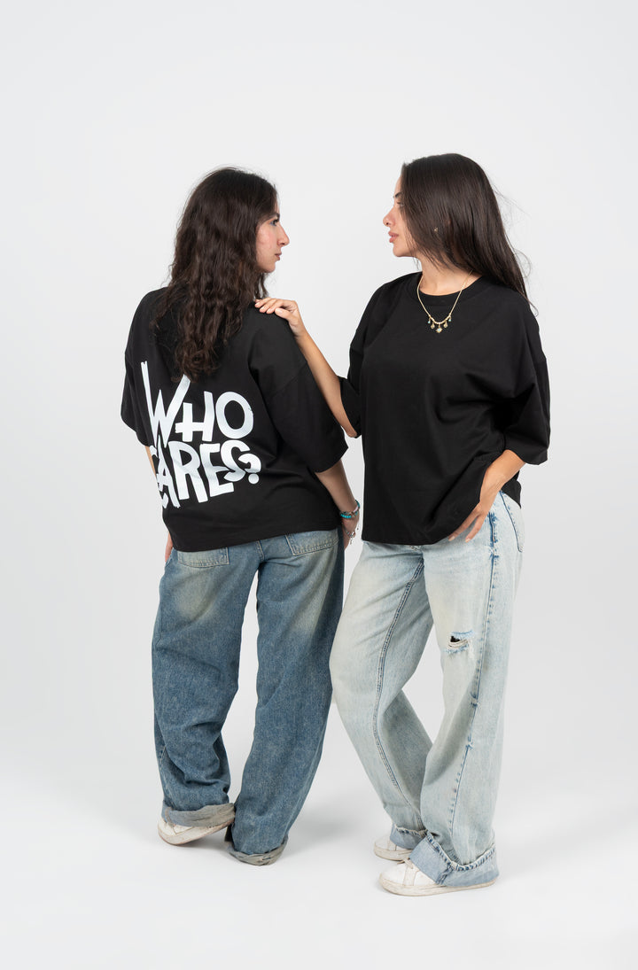 WHO CARES ? Oversized Boxy Fit T-Shirt