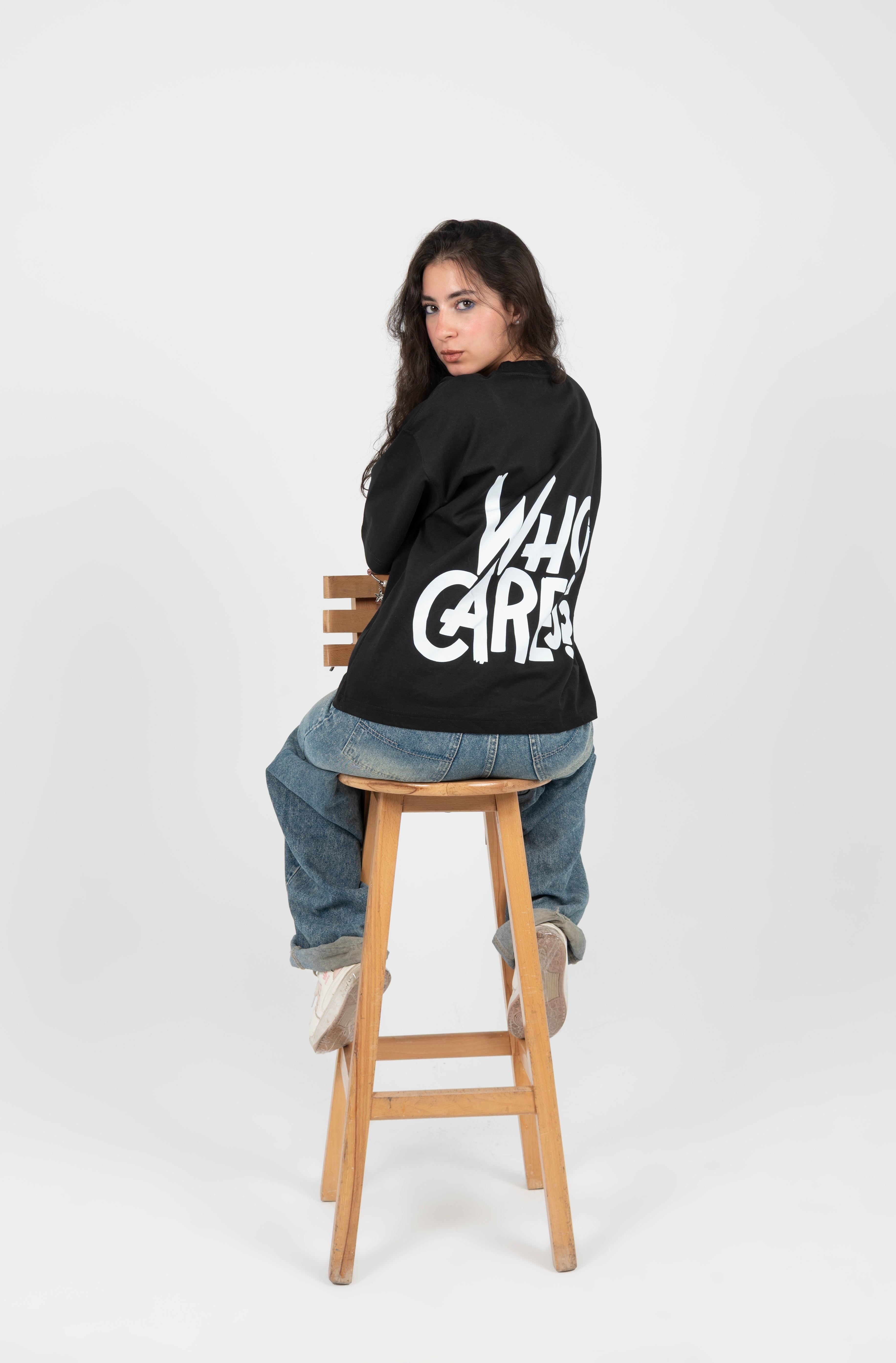 WHO CARES ? Oversized Boxy Fit T-Shirt