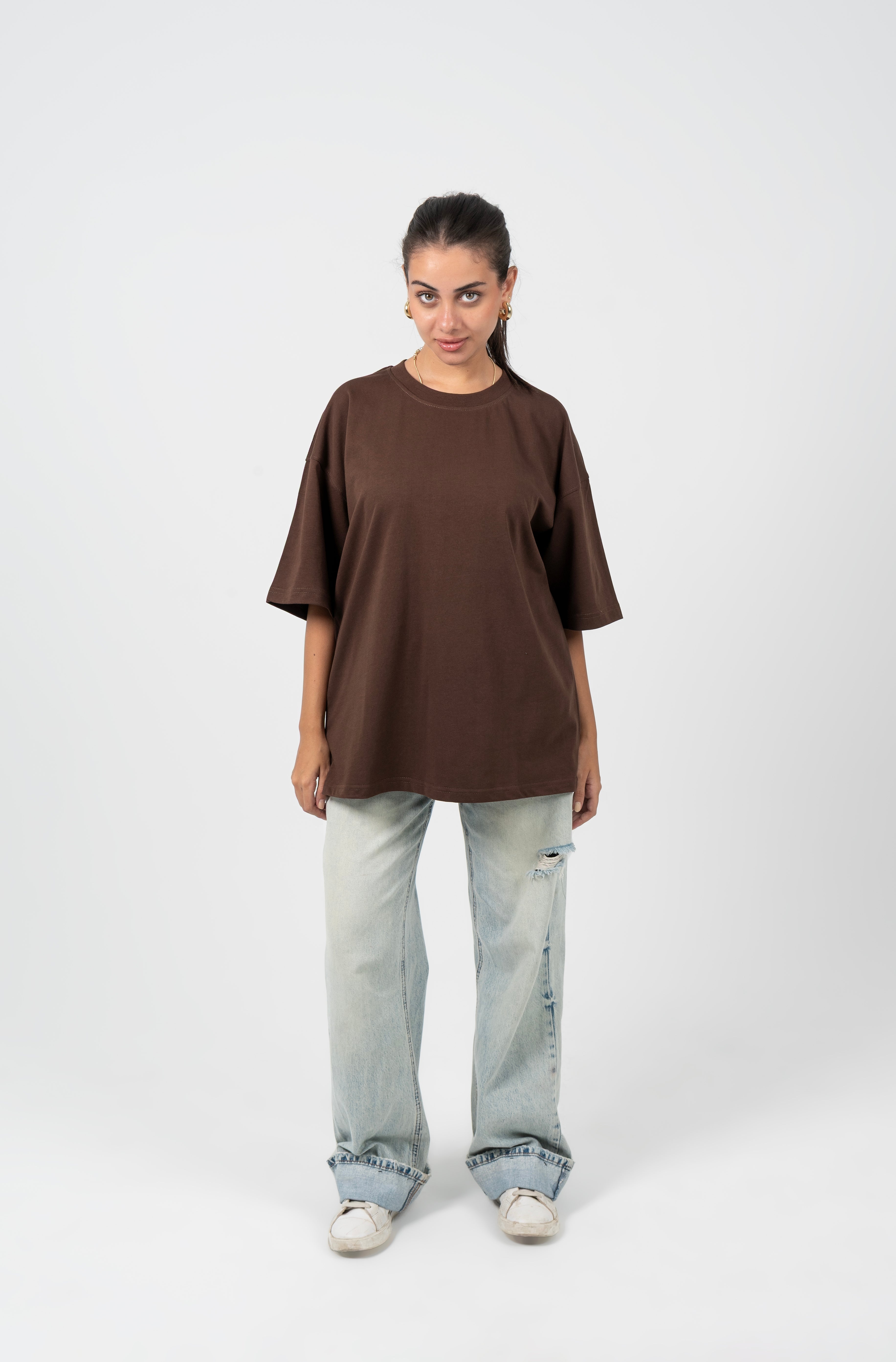 Brown Oversized Basic T-shirt