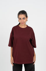 Burgundy Oversized Basic T-shirt