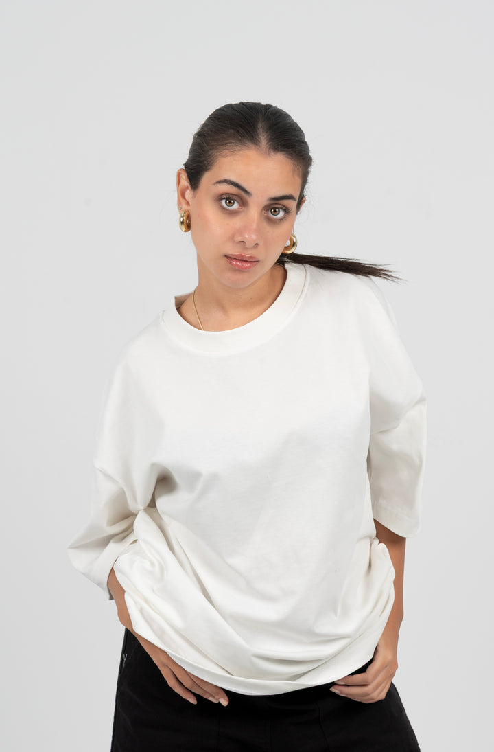 White Oversized Basic T-shirt