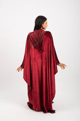 Morocco Velvet Long Sleeve Embroidered Sequins Kimono