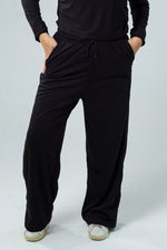 Load image into Gallery viewer, Comfy Cotton Wide Leg Pants - Black
